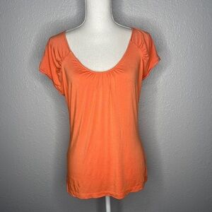 Women's  Semantiks Peach color top short sleeve‎ round neck Top Size Medium